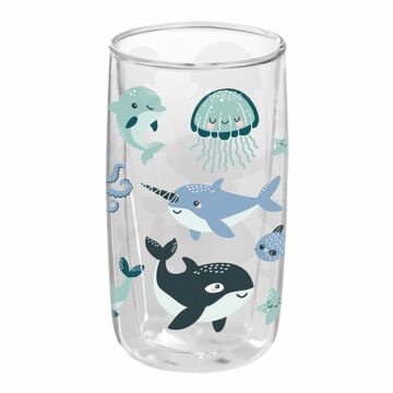 P092 Calypso Double Walled Drinking Glass - 330ml - Full Colour