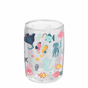 P092 Calypso Double Walled Drinking Glass - 250ml - Full Colour