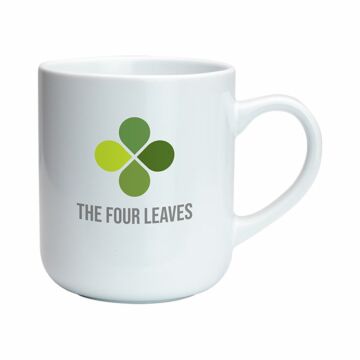 P095 Clover Earthenware Mug - White