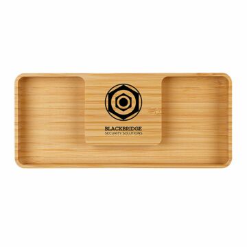 P016 Bamboo Desk Organiser and Charger - Full Colour
