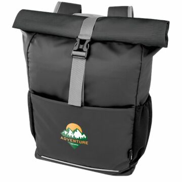 P060 Aqua 15" GRS Recycled Water Resistant Roll-Top Bike Bag - Full Colour