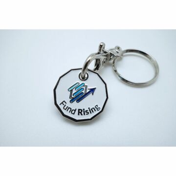 P034 Soft Enamel Trolley Token Key Ring