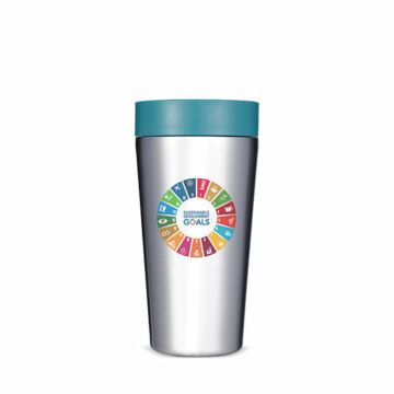 N099 Circular Design 12oz Stainless Steel Travel Mug - Full Colour